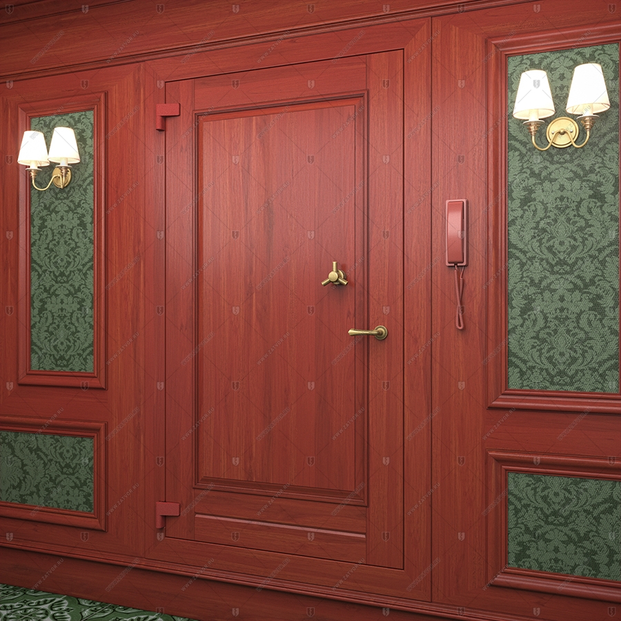 Комплект из двух дверей: Внутренняя дверь "Афон" БАСТИОН-3 и скрытая дверь "Омикрон" СуперЛюкс с наружной панелью из зеркала_5