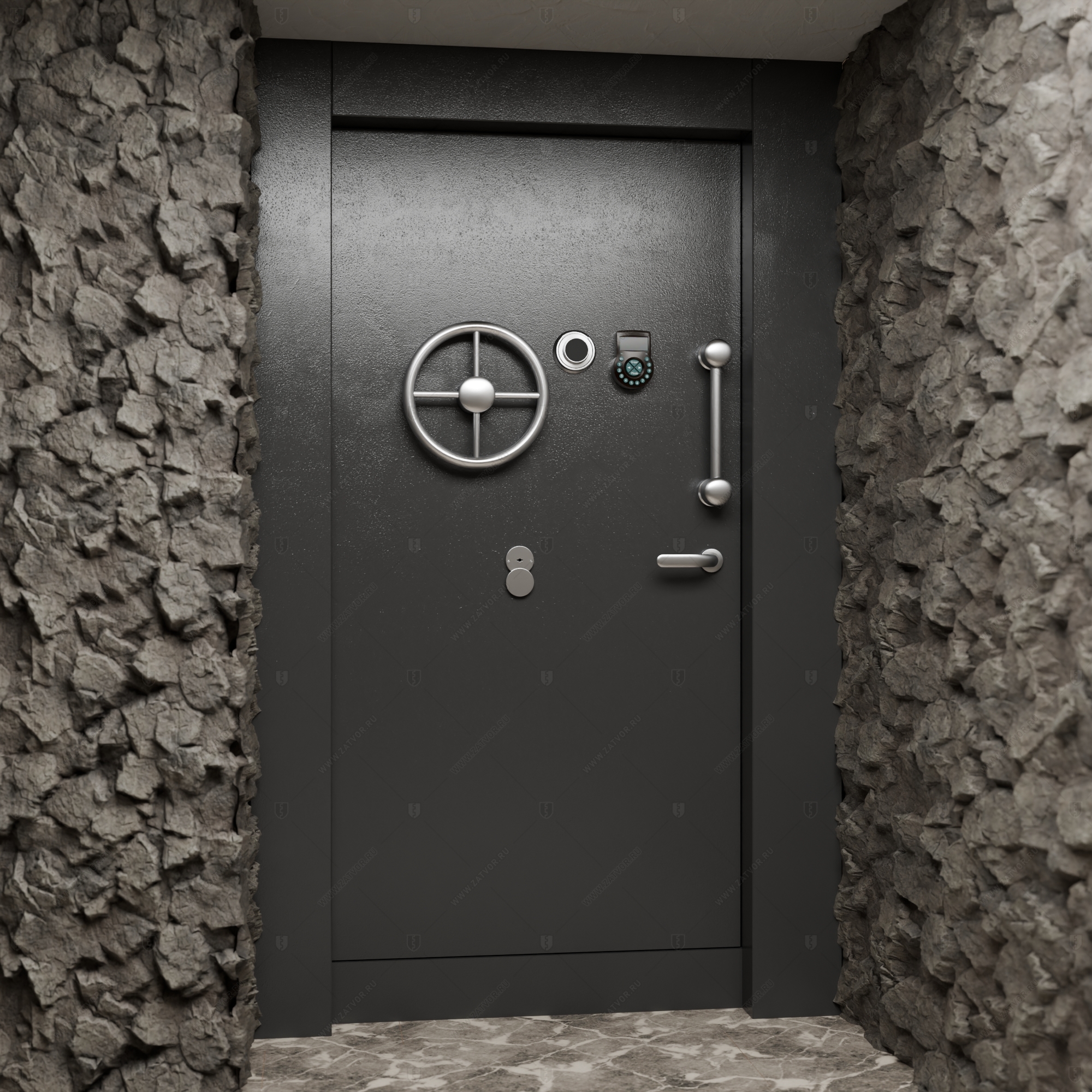 Пожаростойкая бронированная внутренняя стальная дверь "Акесид" БАСТИОН-8_4