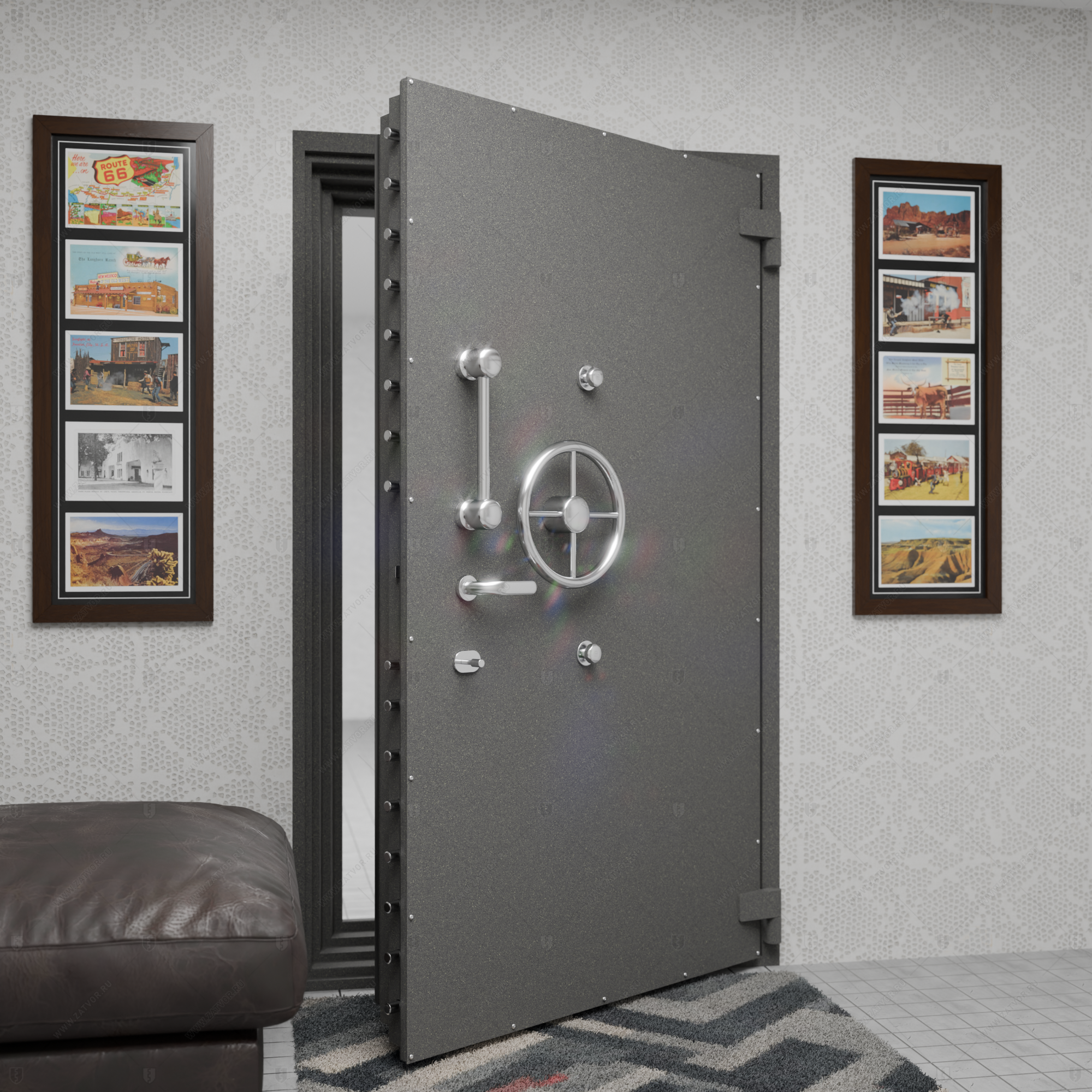 Пожаростойкая бронированная внутренняя стальная дверь "Галена" БАСТИОН-7_7