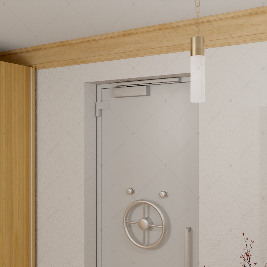 Потайная пулестойкая дверь "Милин" БАСТИОН-3 с облицовкой в цвет стены_9