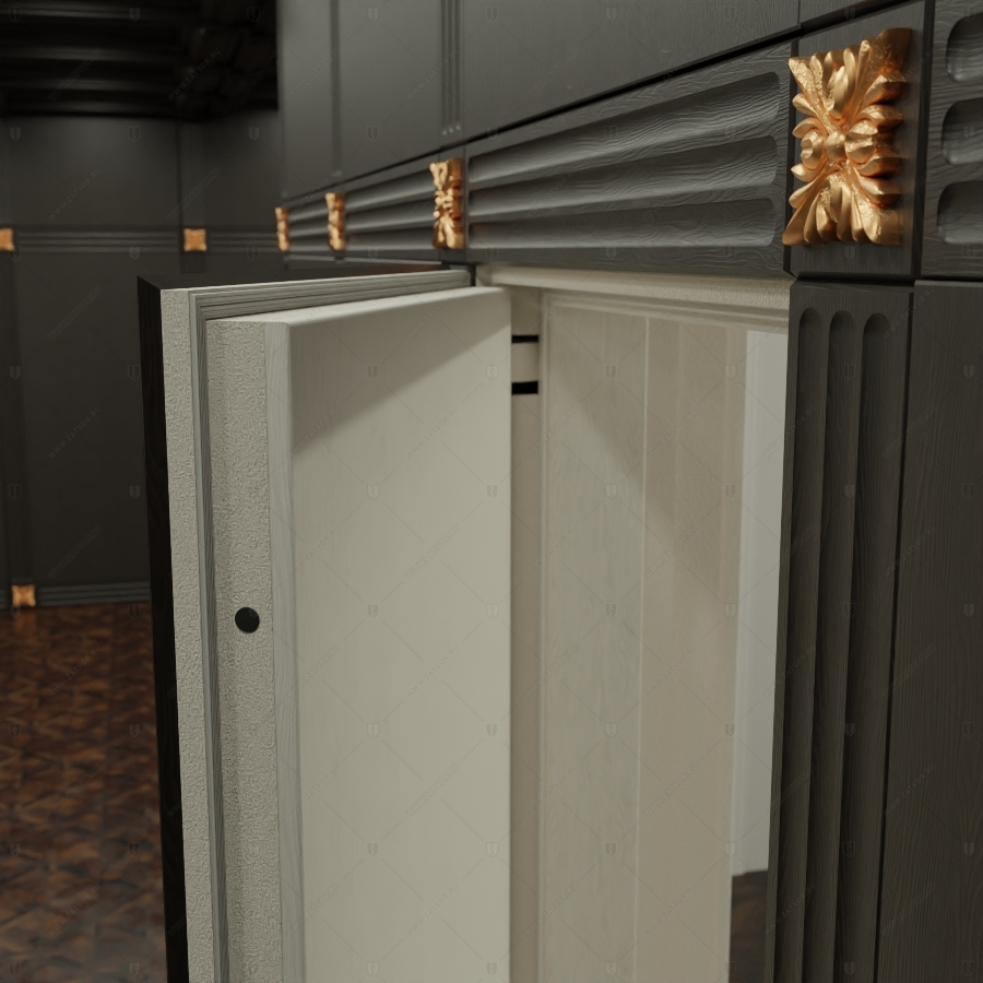 Скрытая дверь "Клото" СуперЛюкс с наружной панелью из МДФ_11