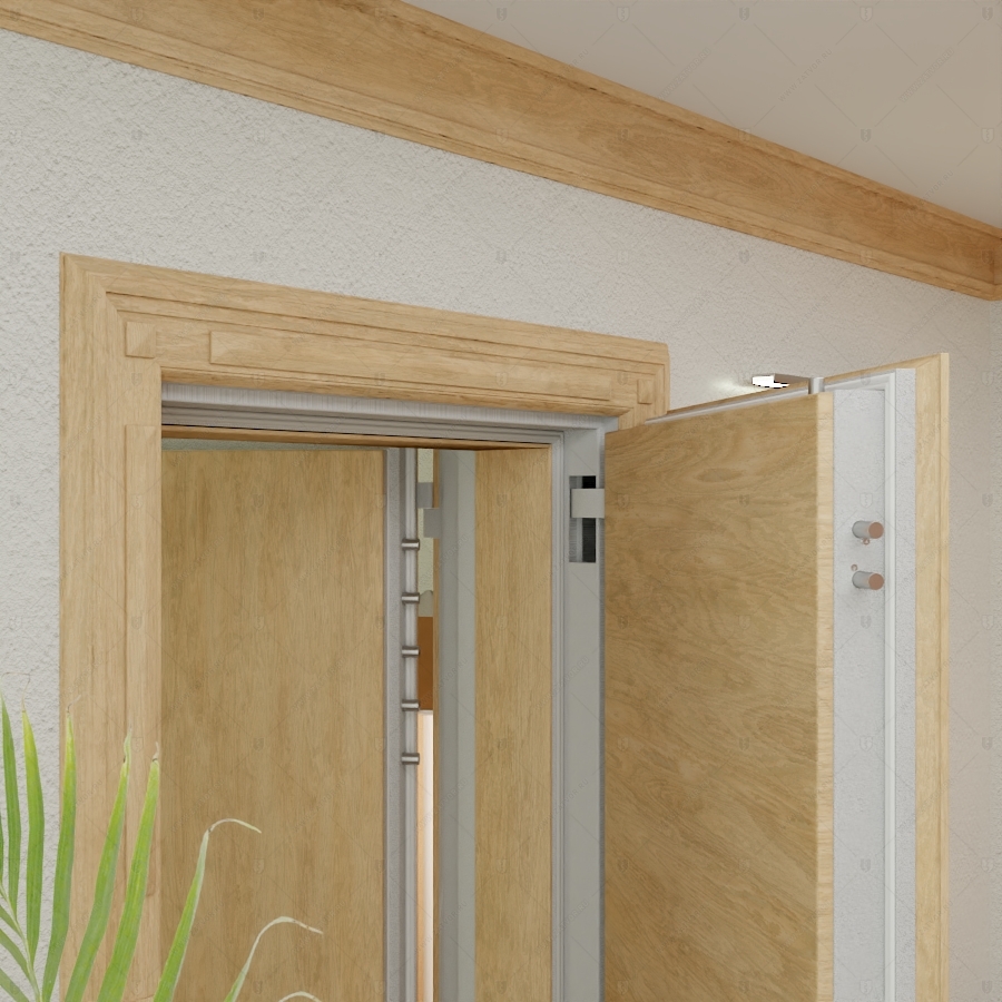 Комплект из двух дверей: Внутренняя дверь "Тифей" БАСТИОН-3 и скрытая дверь "Фита" СуперЛюкс с наружной панелью из зеркала_15