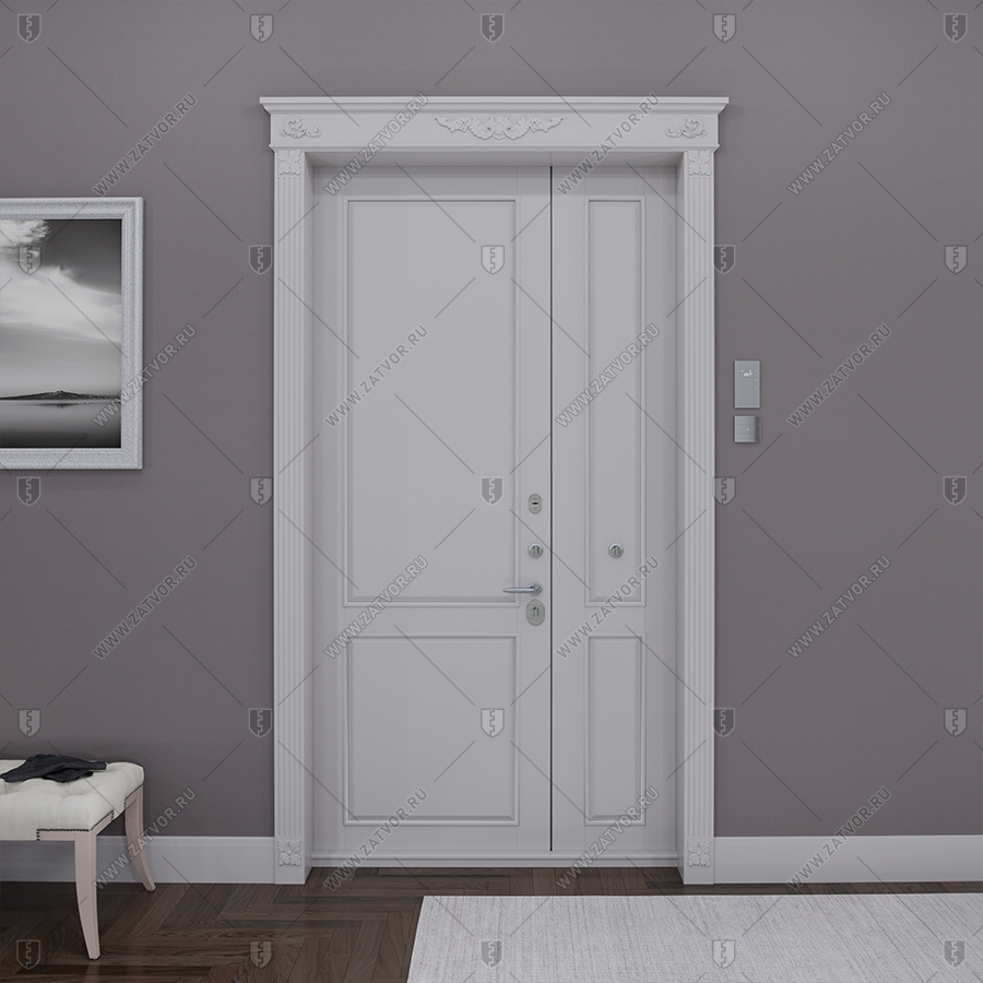 Двустворчатая входная дверь"Мусика" БАСТИОН-1 _3