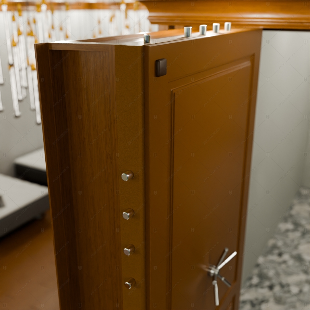 Скрытая дверь "Пеоней" БАСТИОН-1 с панелью в виде книжного шкафа_5