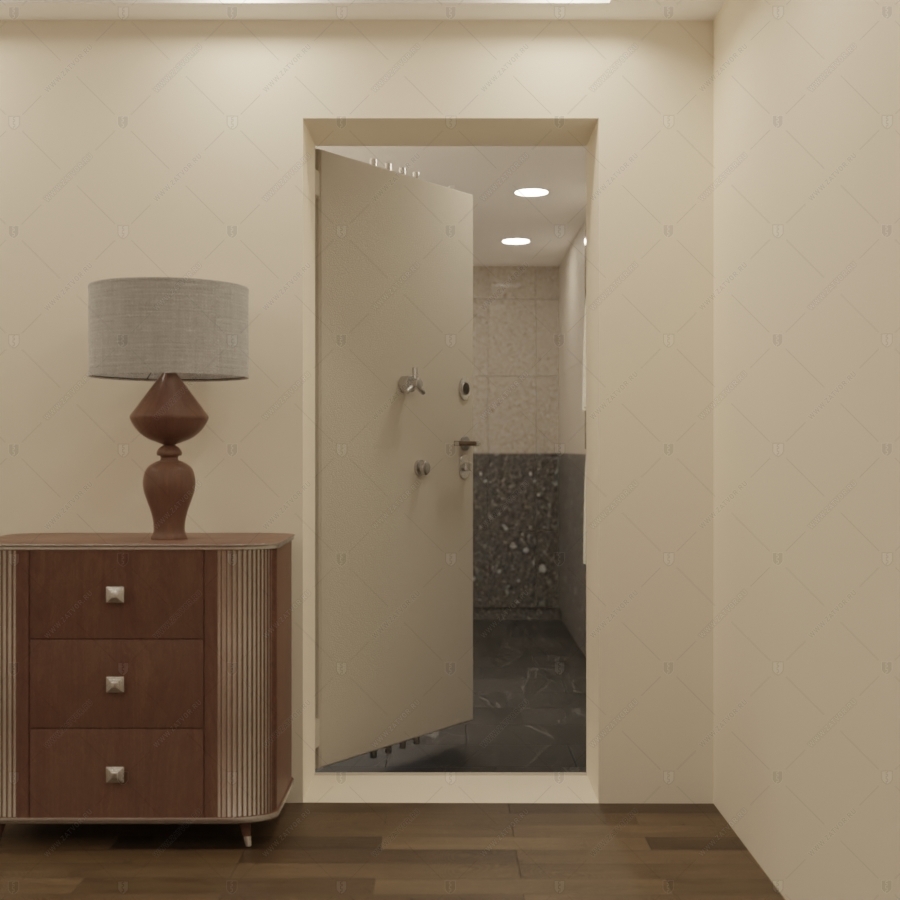 Скрытая (потайная) бронированная дверь "Кронос" БАСТИОН-3 с наружной панелью из керамической плитки_7