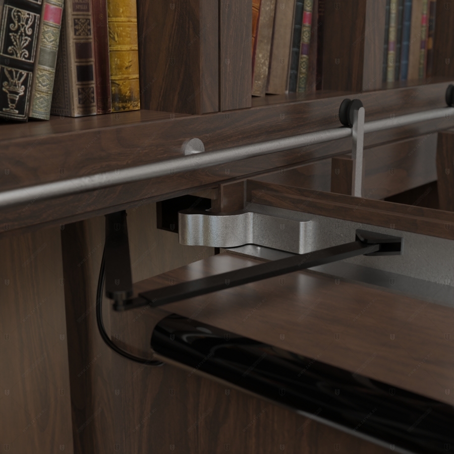 Скрытая дверь "Аргос" СуперЛюкс с панелью в виде книжного шкафа_13