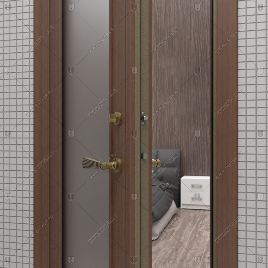 Внутренняя межкомнатная стальная дверь со стеклом "Йота" СуперЛюкс_9