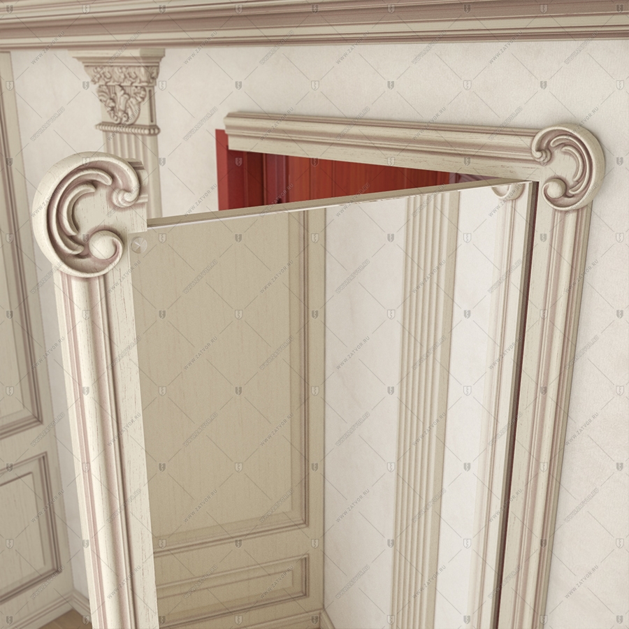 Комплект из двух дверей: Внутренняя дверь "Афон" БАСТИОН-3 и скрытая дверь "Омикрон" СуперЛюкс с наружной панелью из зеркала_14