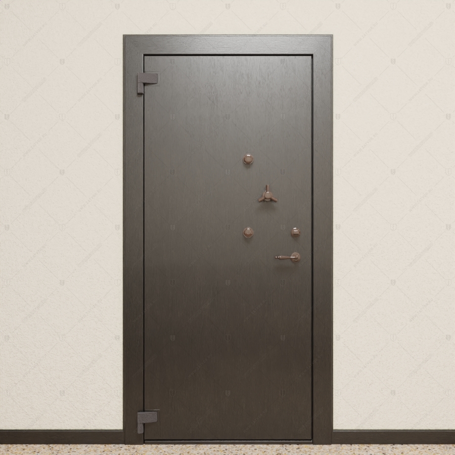 Комплект из двух дверей: пожаростойкая внутренняя дверь "Лахеса" БАСТИОН-3 и выкатной книжный шкаф с полками_3