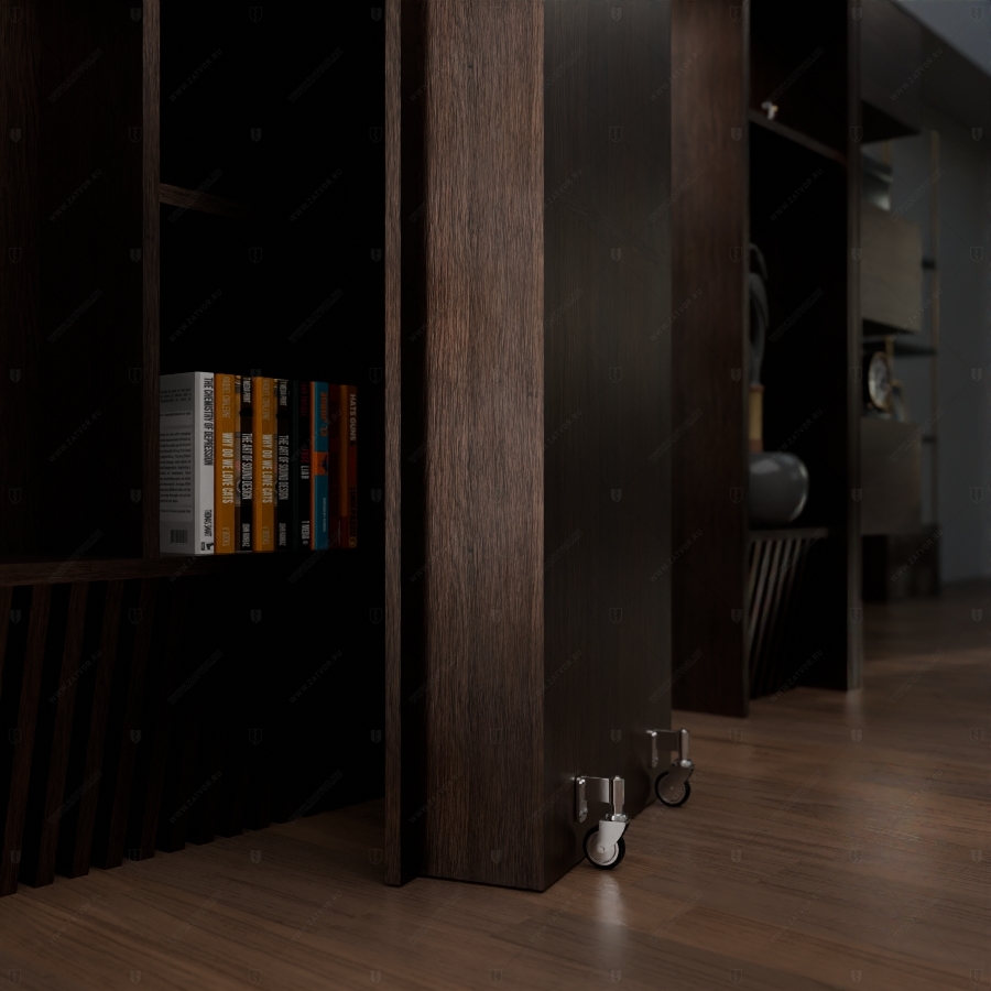 Шкаф распашной на колесах в составе мебельной "стенки"_9