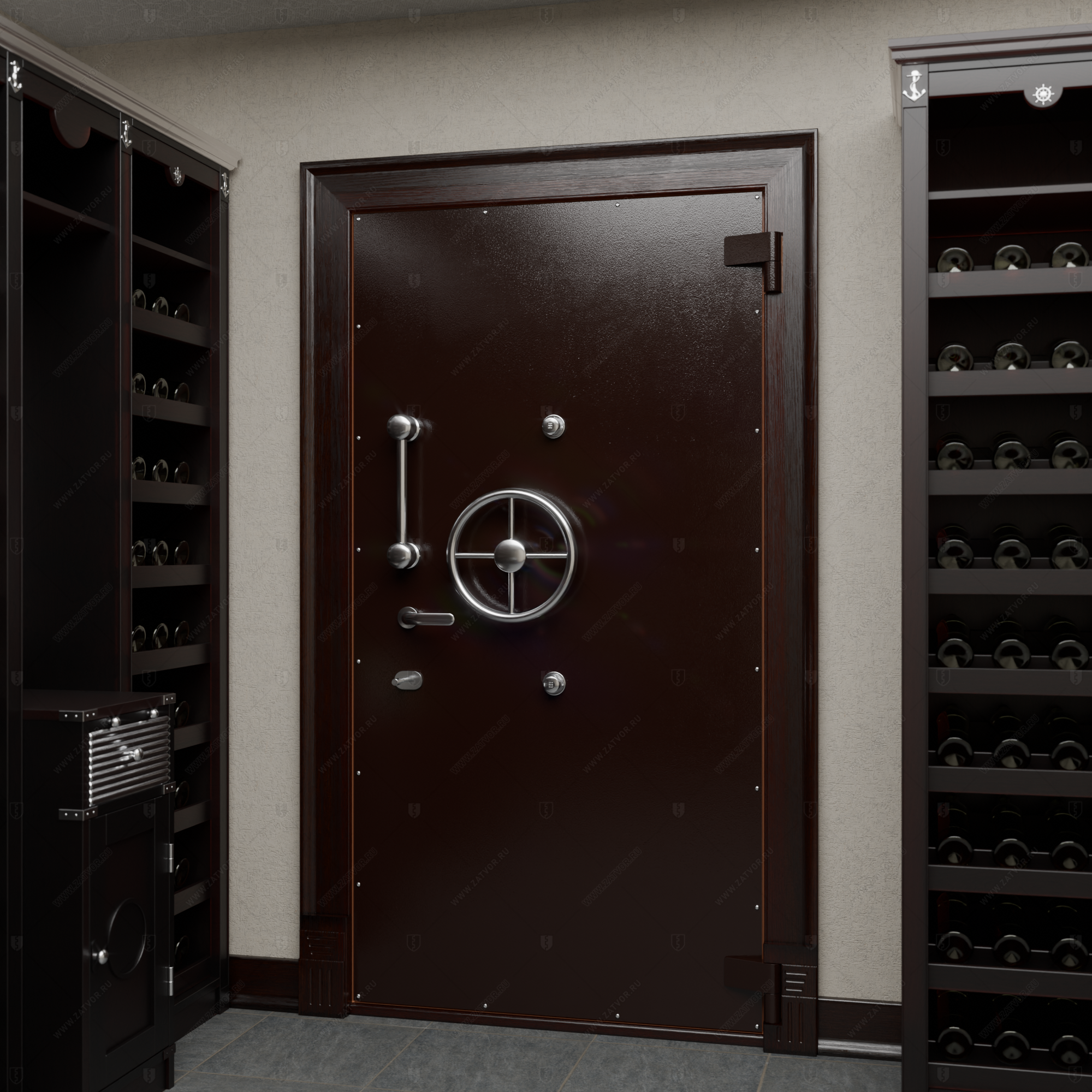 Пожаростойкая бронированная внутренняя стальная дверь "Сомн" БАСТИОН-5_5