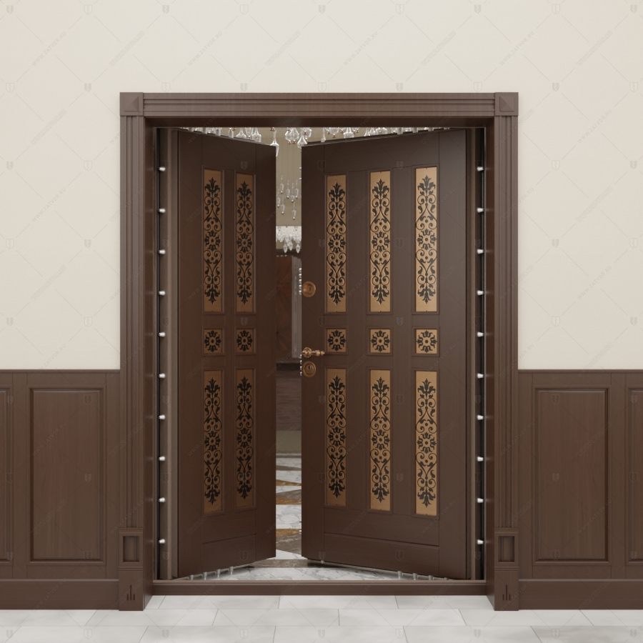 Двустворчатая пулестойкая входная дверь "Криос" БАСТИОН-3 BR4_6