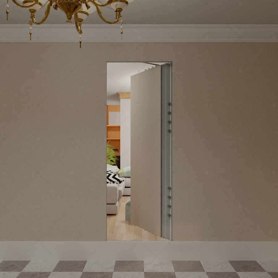 Потайная пулестойкая дверь "Милин" БАСТИОН-3 с облицовкой в цвет стены_12