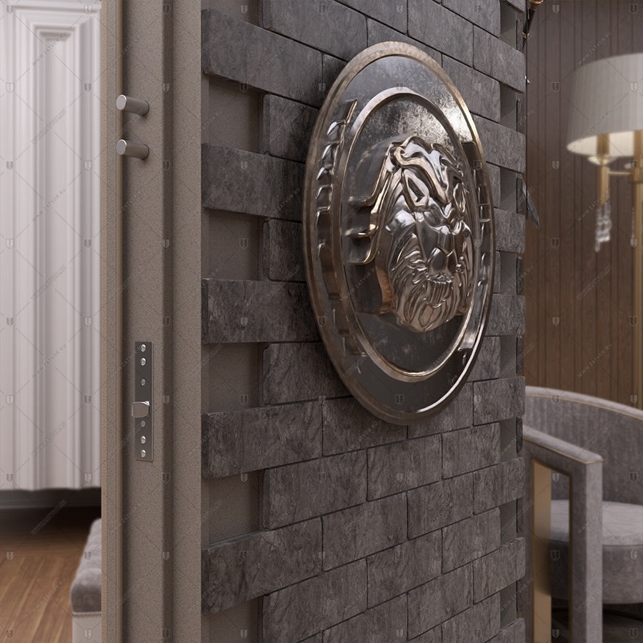 Потайная дверь "Рет" БАСТИОН-3, облицованная кирпичом _10