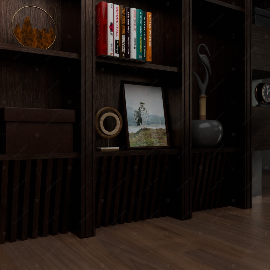 Шкаф распашной на колесах в составе мебельной "стенки"_6