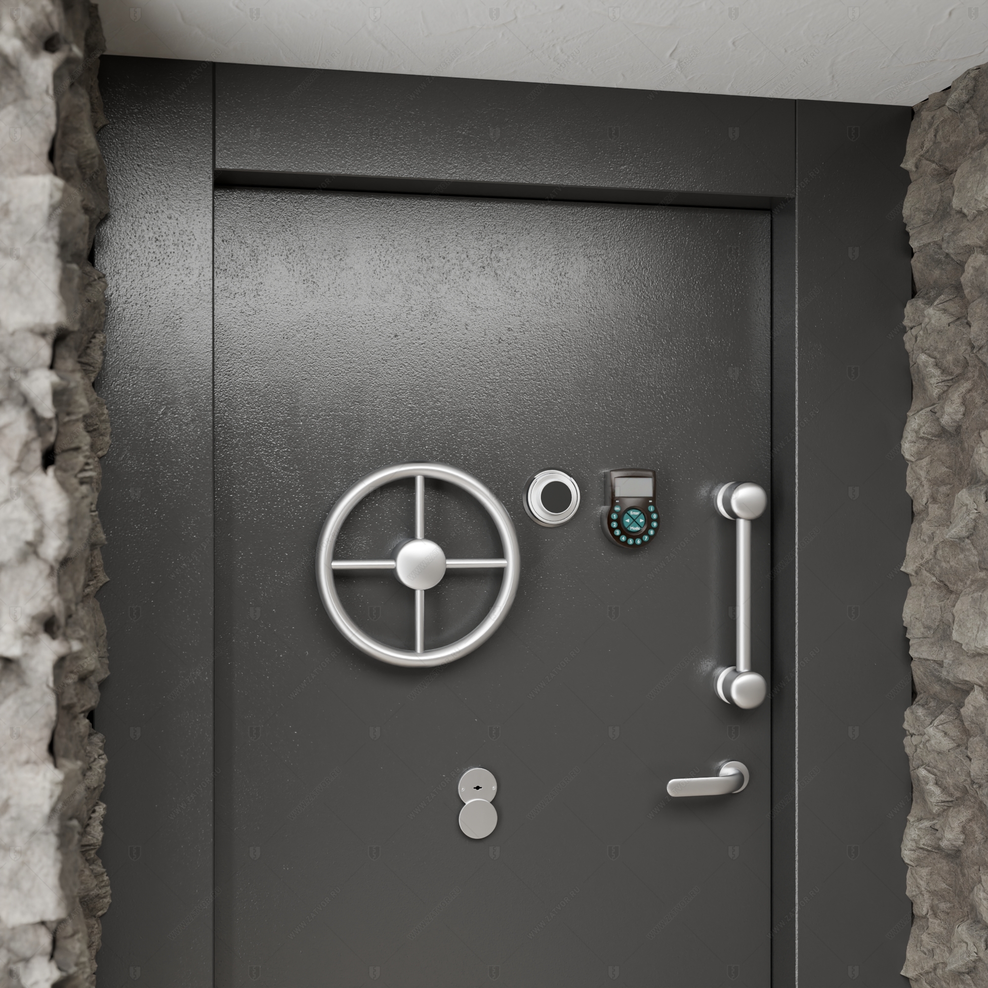 Пожаростойкая бронированная внутренняя стальная дверь "Акесид" БАСТИОН-8_10