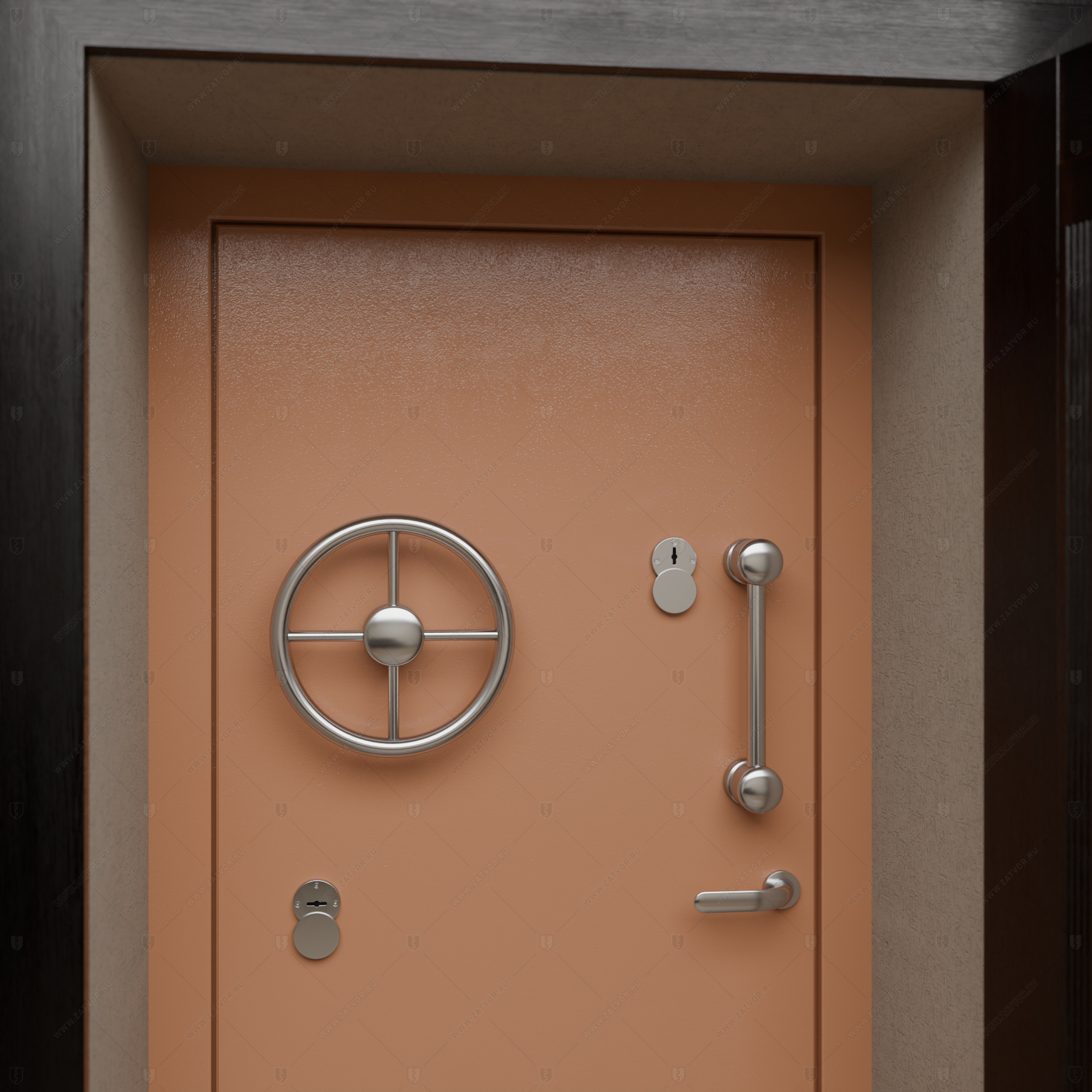 Пожаростойкая бронированная внутренняя стальная дверь "Сомн" БАСТИОН-5_12