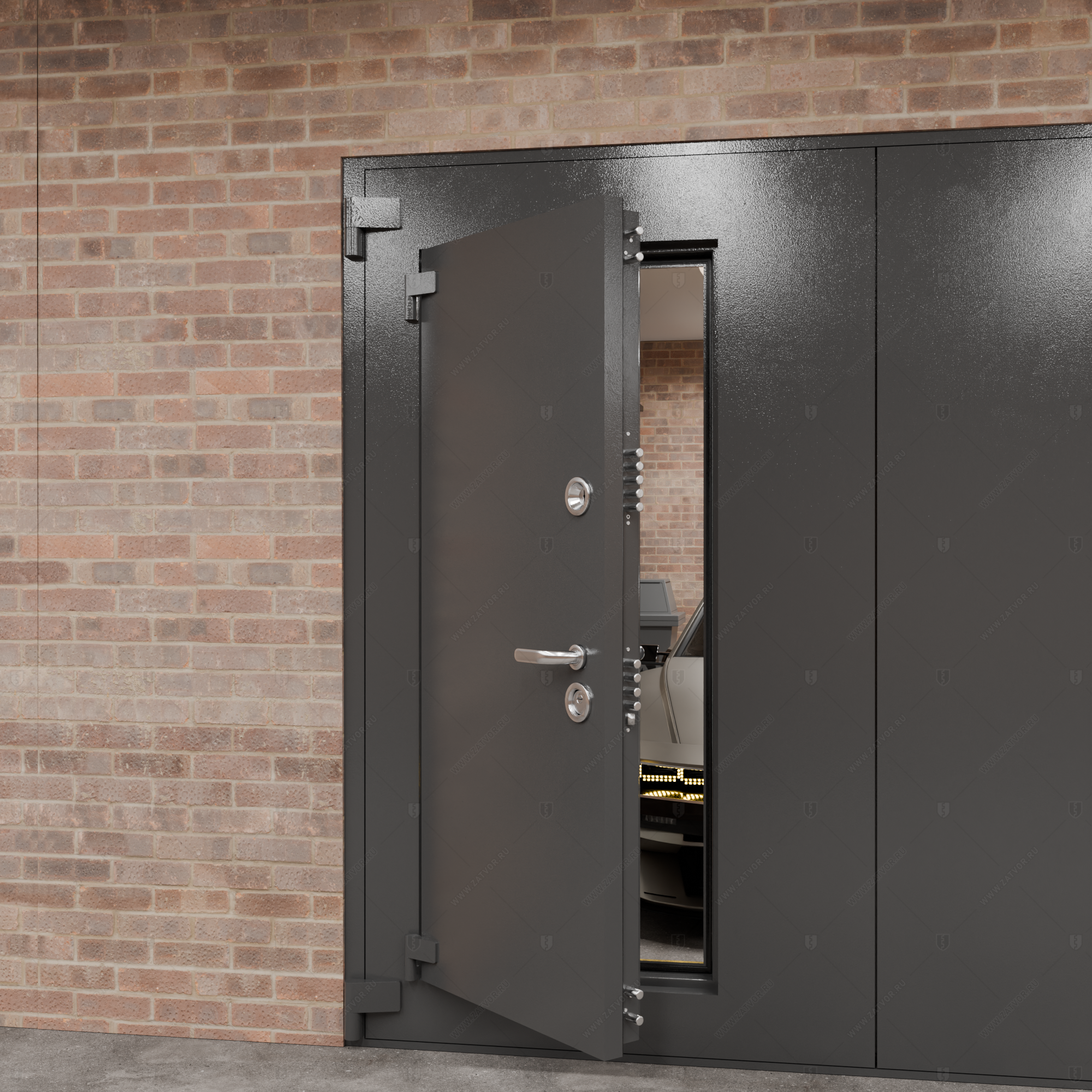 Ворота стальные с калиткой "Бахус" БАСТИОН-3_6