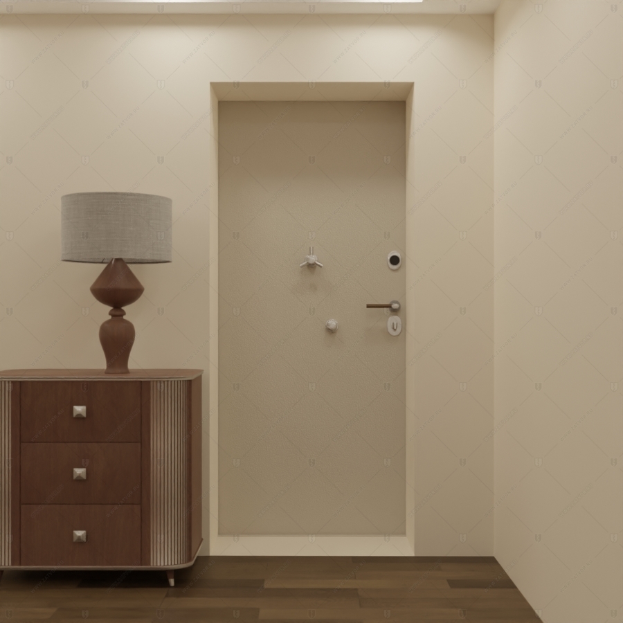 Скрытая (потайная) бронированная дверь "Кронос" БАСТИОН-3 с наружной панелью из керамической плитки_3