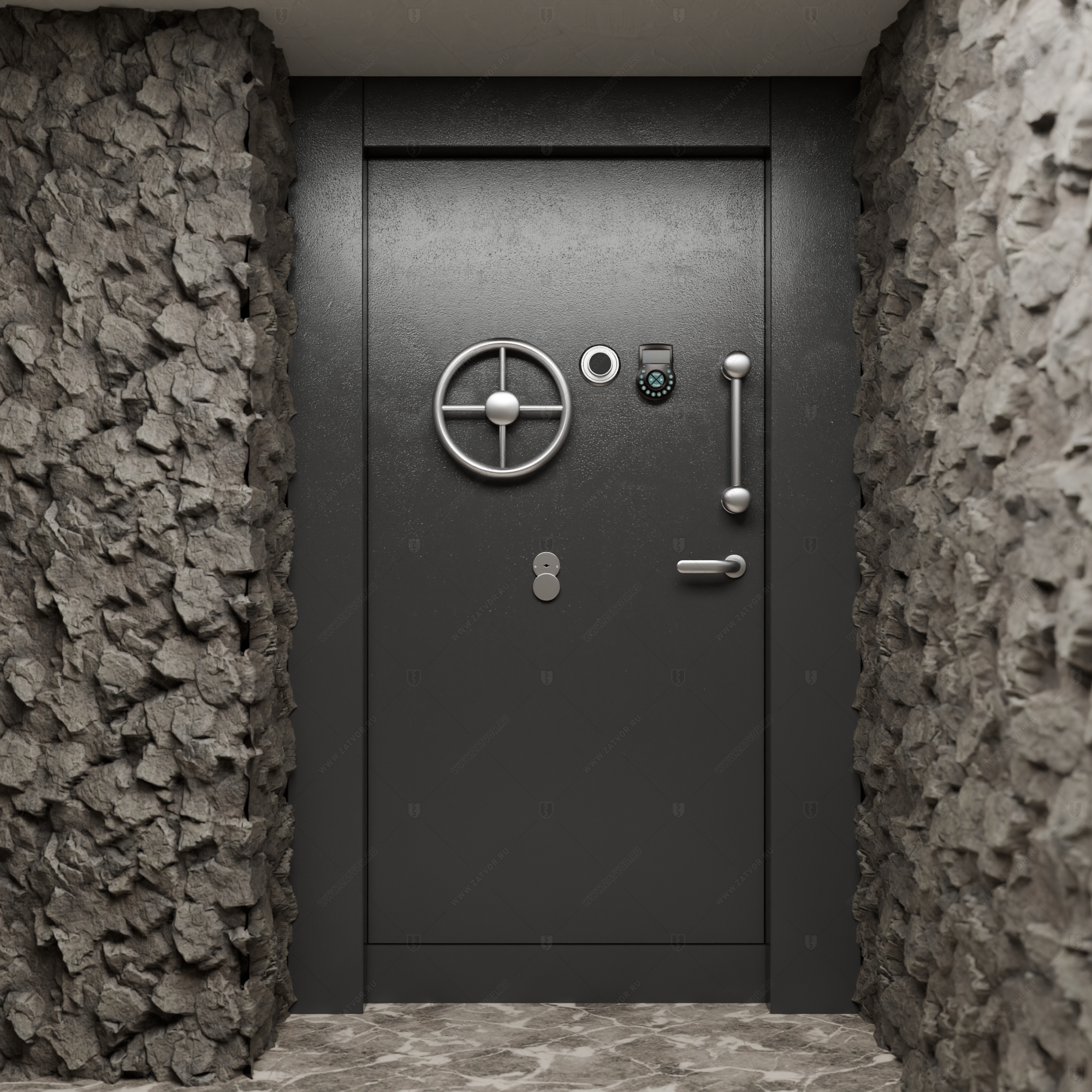 Пожаростойкая бронированная внутренняя стальная дверь "Акесид" БАСТИОН-8_2