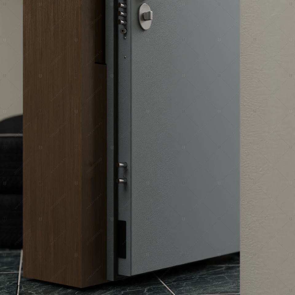 Скрытая дверь "Тоон" СуперЛюкс с панелью в виде шкафа_11