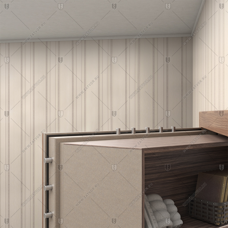 Внутренняя скрытая дверь "Теллура" БАСТИОН-3 в потайное помещение, замаскированная за книжными полками_10