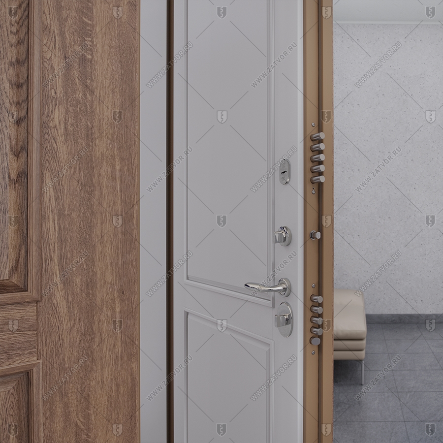 Двустворчатая входная дверь"Мусика" БАСТИОН-1 _12