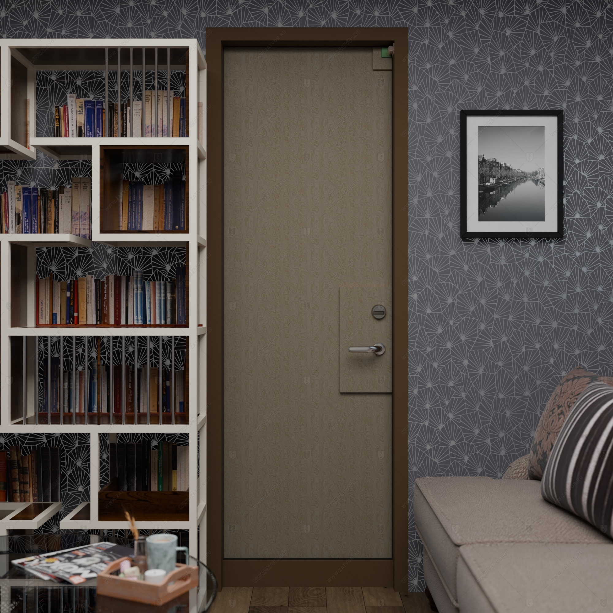 Скрытая (потайная) дверь "Электра" БАСТИОН-1 с технологической облицовкой_3