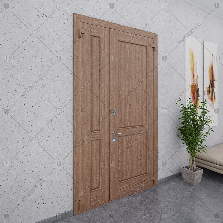 Двустворчатая входная дверь"Мусика" БАСТИОН-1 _4