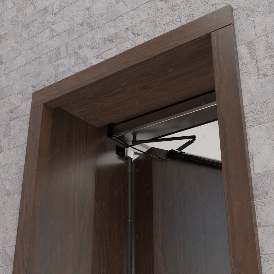 Скрытая дверь "Аргос" СуперЛюкс с панелью в виде книжного шкафа_11