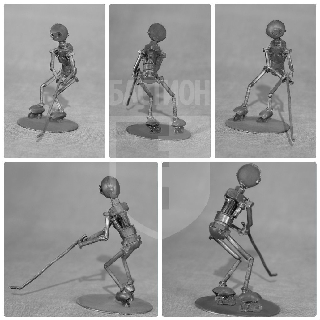 Металлическая декоративная фигурка "Хоккеист"_0