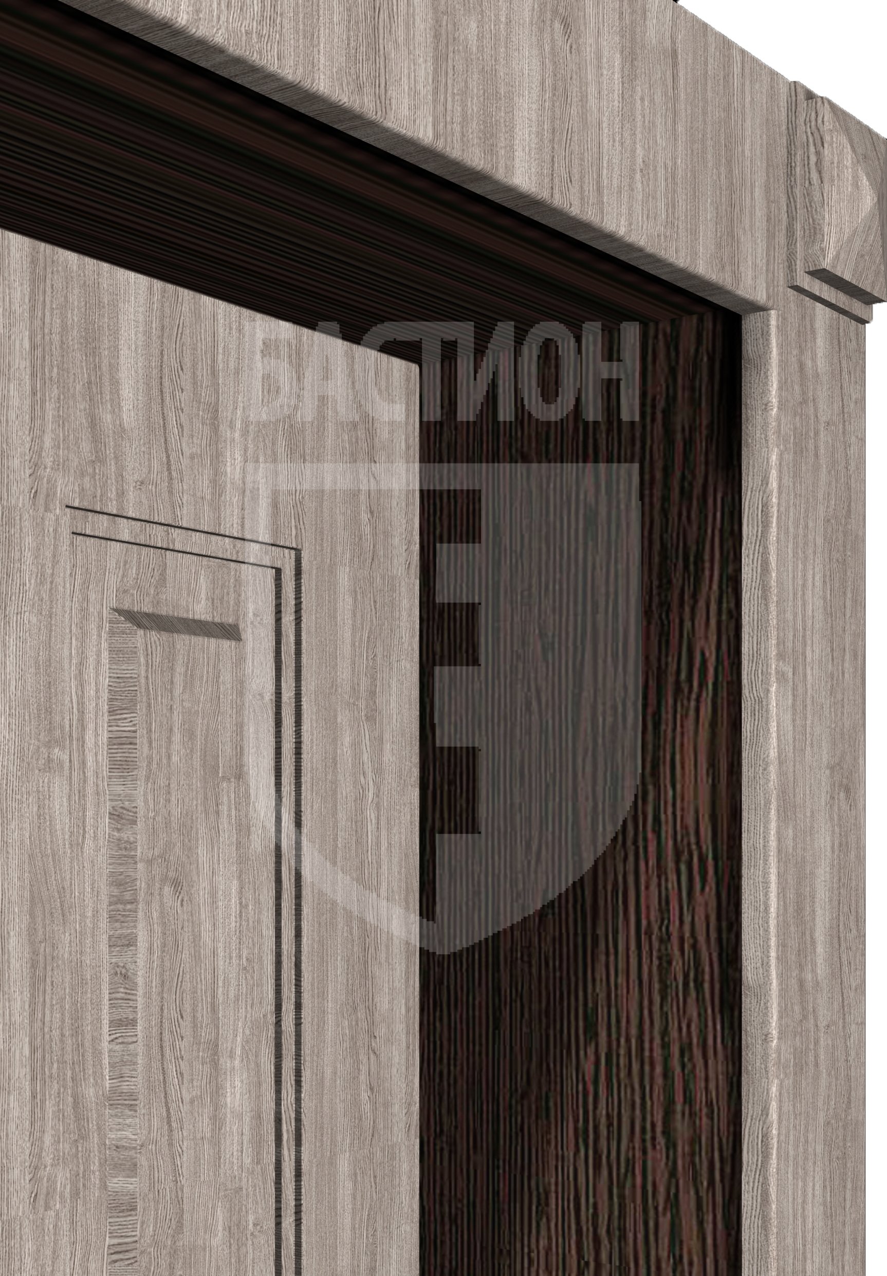 Облицовка откосов рамы из массива дуба