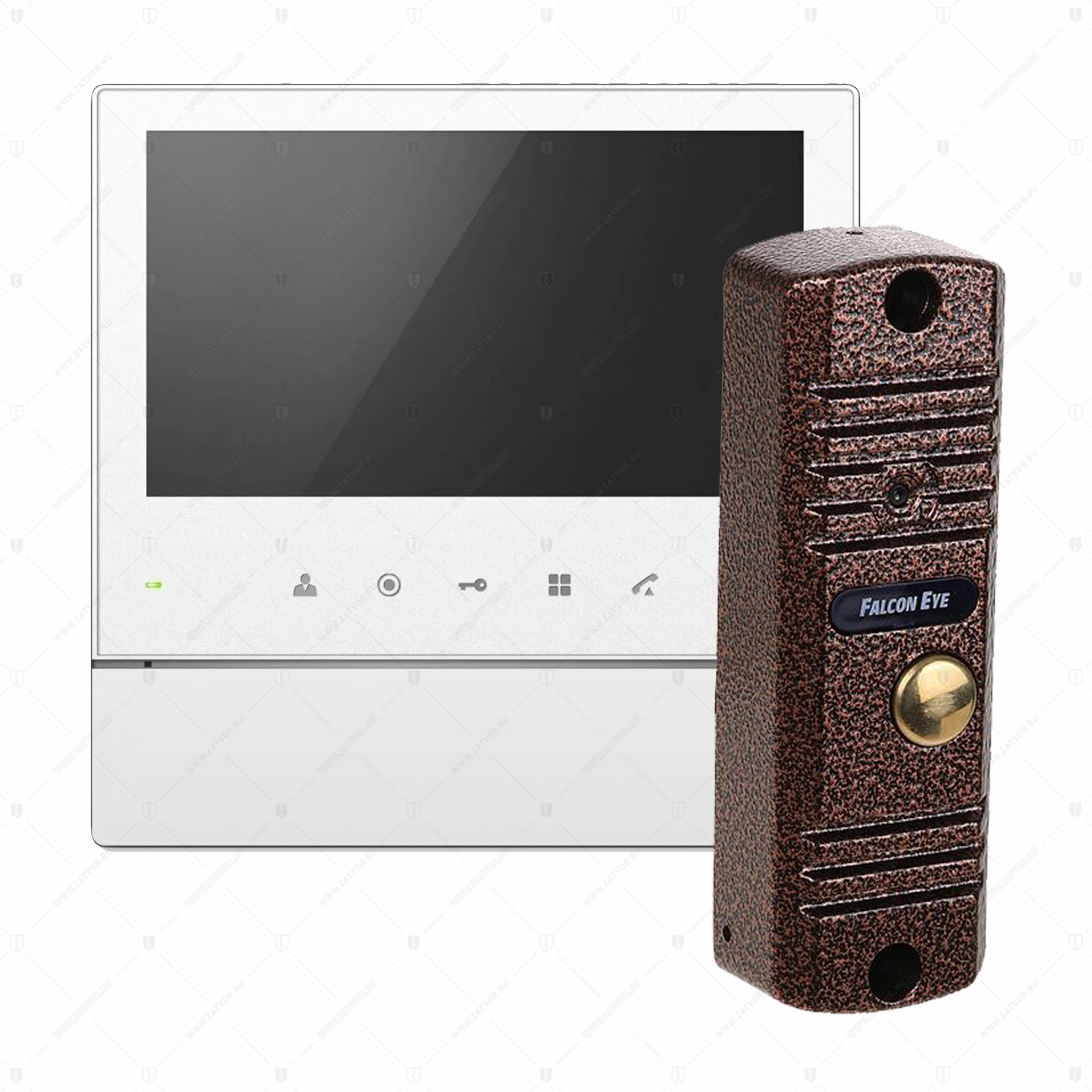 Комплект видеодомофона (вызывная панель и  внутренний блок)