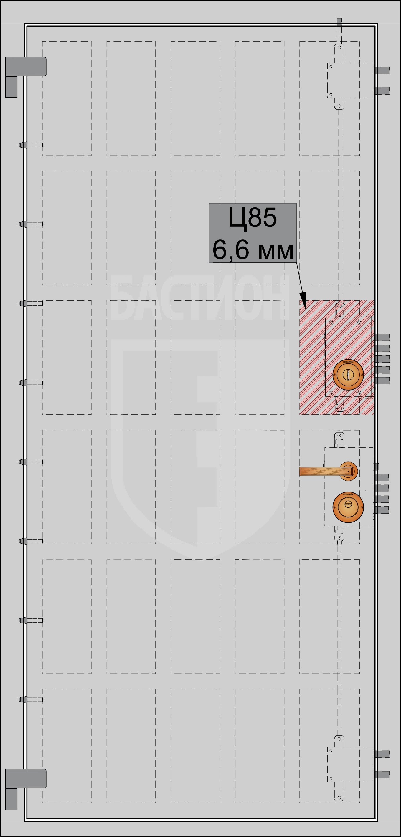 Спецзащита для замка CISA DBkey сталью 42XCHMA (Ц85) толщиной 6.6 мм