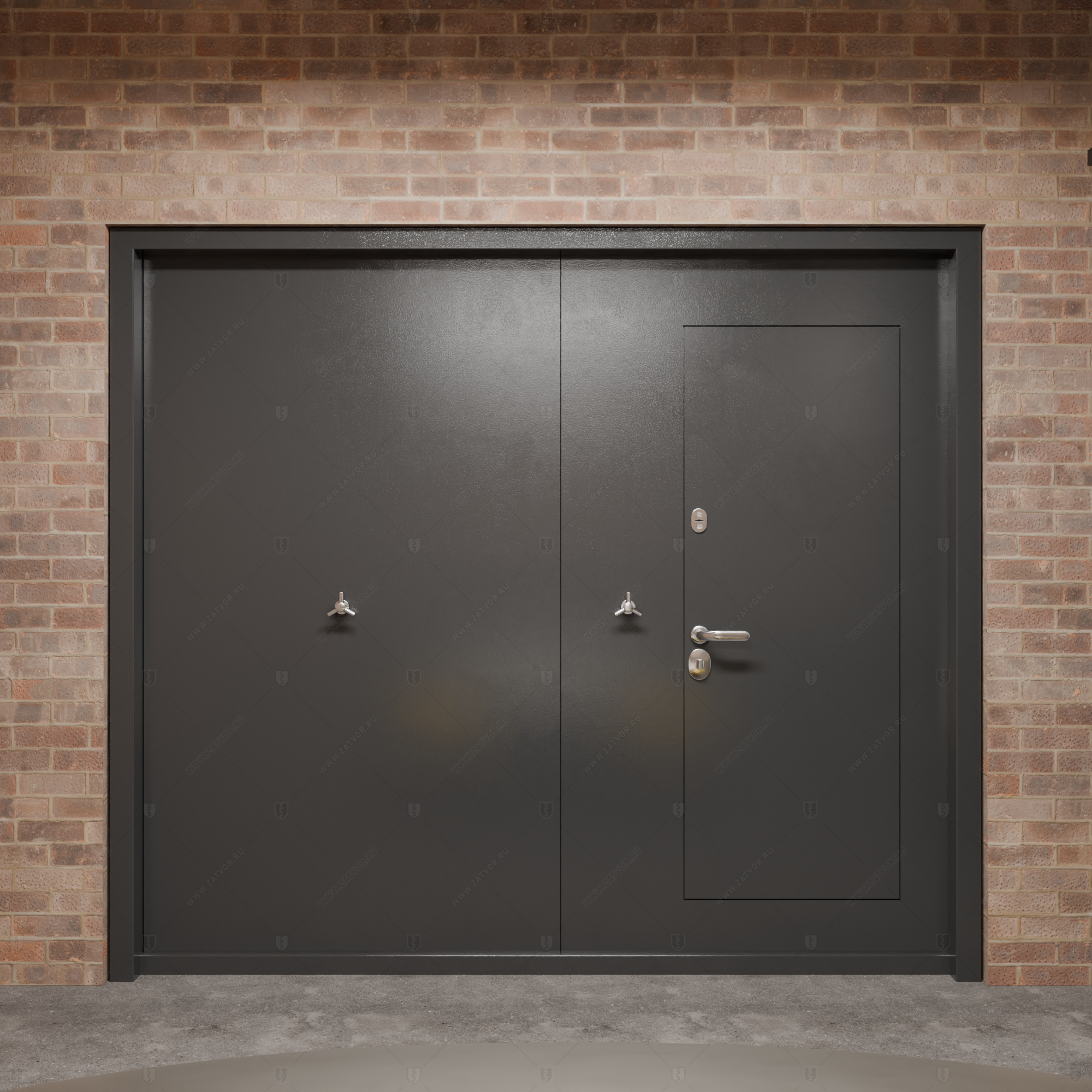 Ворота стальные с калиткой "Бахус" БАСТИОН-3_1