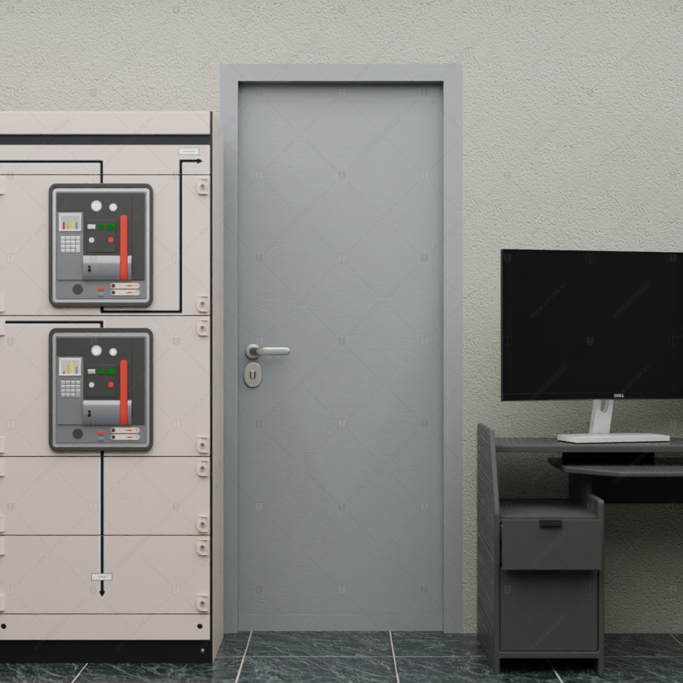 Скрытая дверь "Тоон" СуперЛюкс с панелью в виде шкафа_1