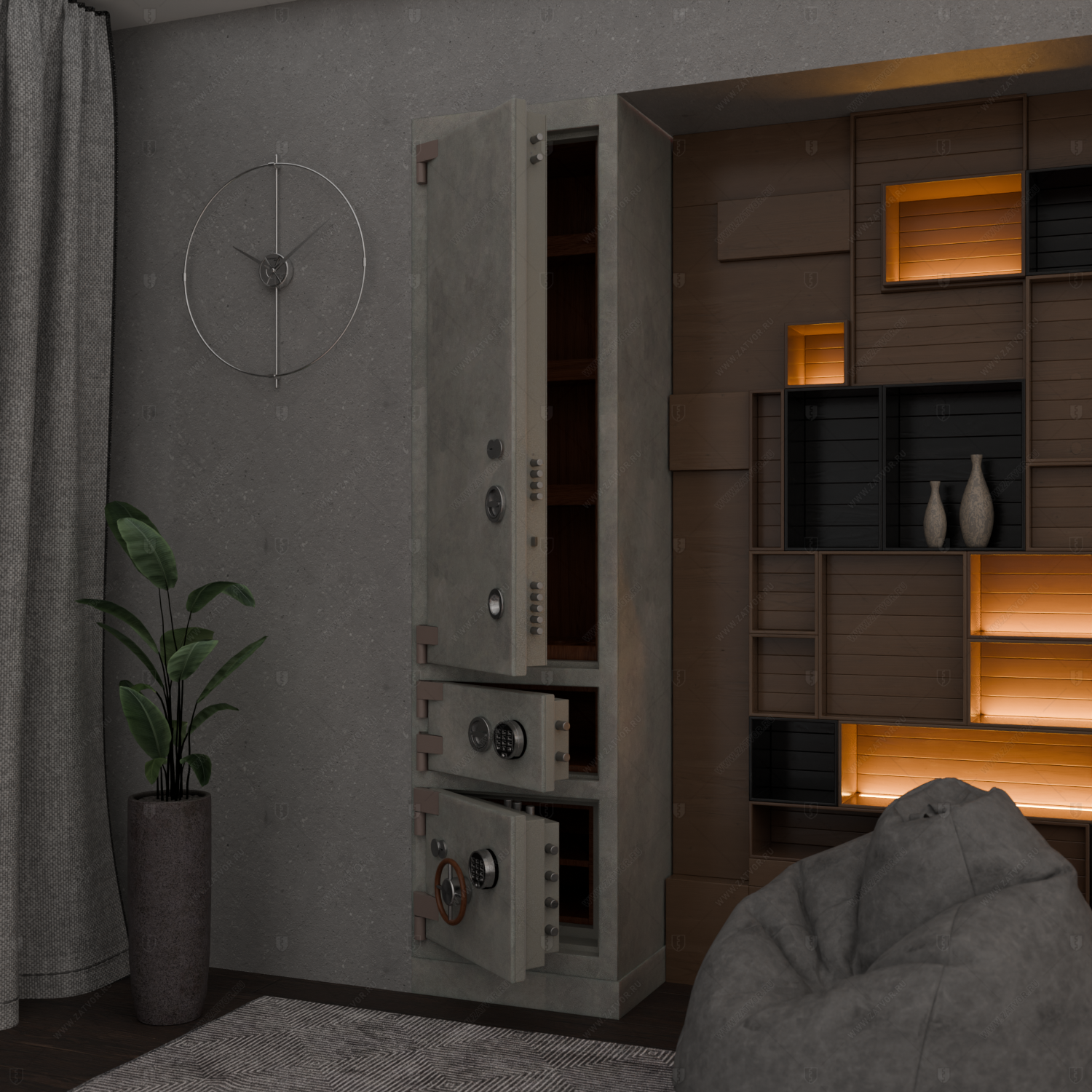 Сейфово-оружейная стойка Б1, Б3, Б5_1