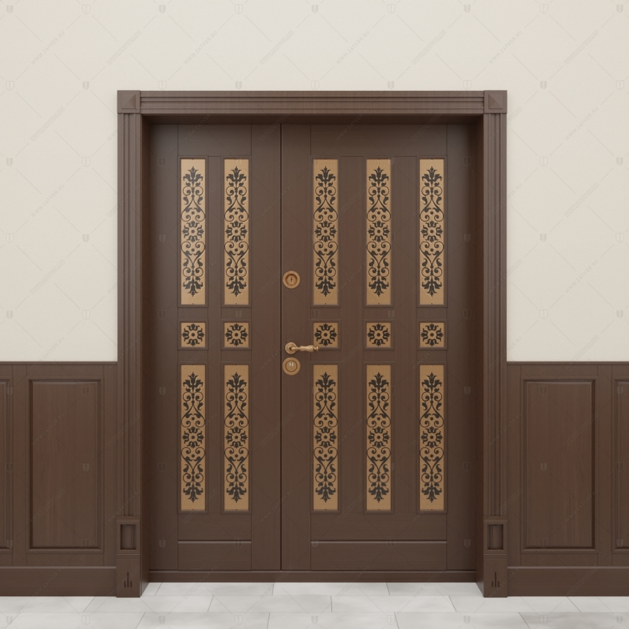 Двустворчатая пулестойкая входная дверь "Криос" БАСТИОН-3 BR4_0