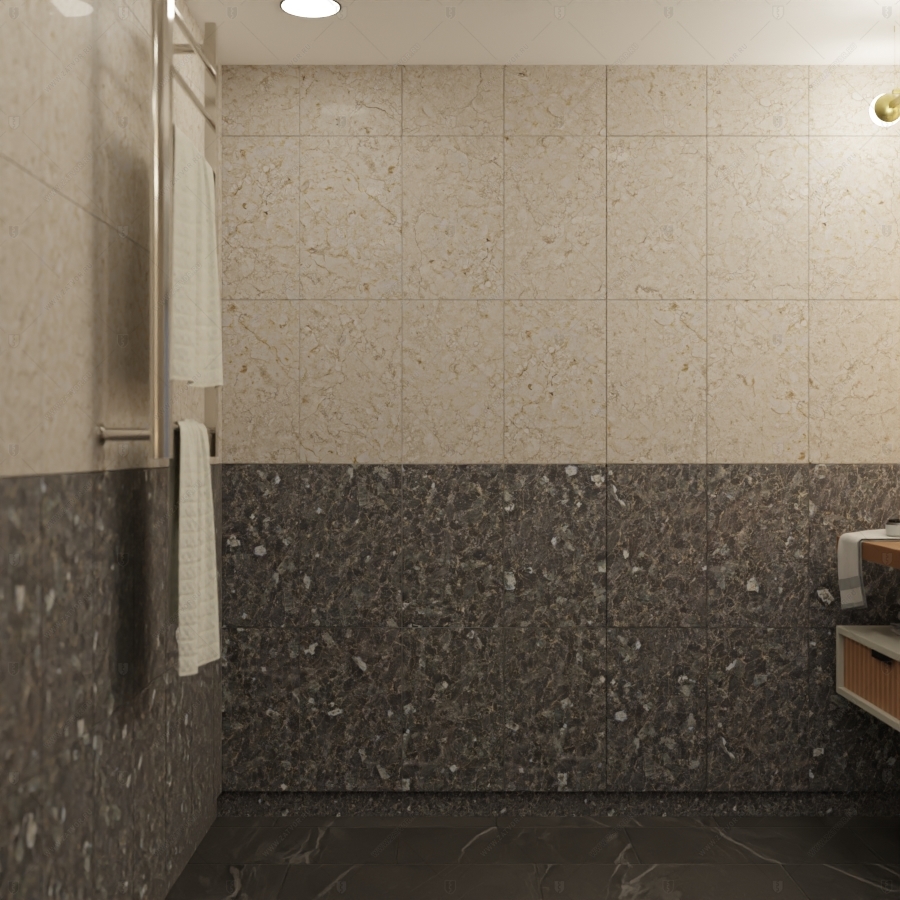 Скрытая (потайная) бронированная дверь "Кронос" БАСТИОН-3 с наружной панелью из керамической плитки_0