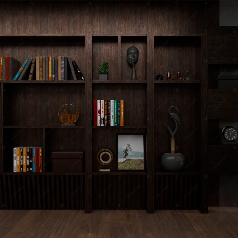 Шкаф распашной на колесах в составе мебельной "стенки"