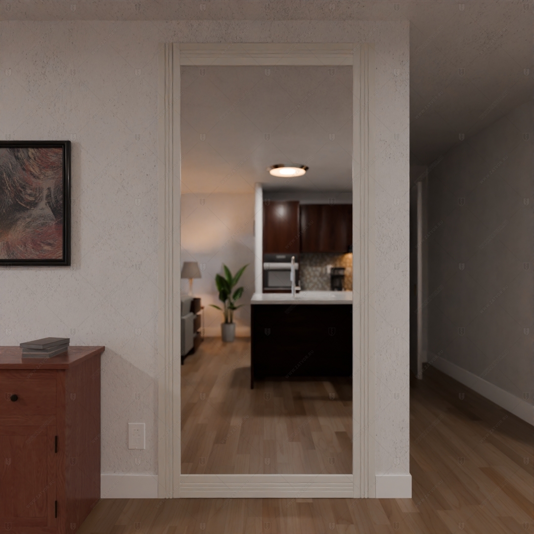 Скрытая дверь "Эос" БАСТИОН-1 с панелью в виде зеркала_0