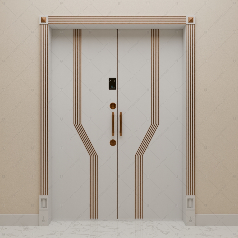 Двустворчатая пулестойкая входная дверь "Фракия" БАСТИОН-3 EIS60_0